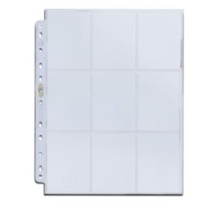 UP - Silver 9-Pocket Pages (11 Hole) Display (100 Pages)-81442-E