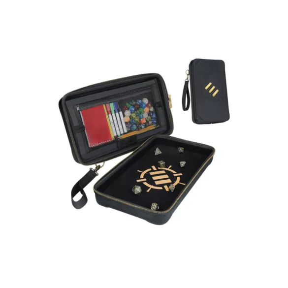 ENHANCE Tabletop RPGs Community Dice Organizer Case & XL Rolling Tray-ENTTCET100BKEW