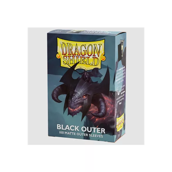 Dragon Shield Standard size Outer Sleeves - Matte Black (100 Sleeves)-AT-13003