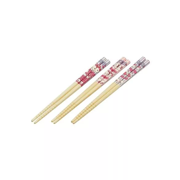 Hello Kitty - 3 pairs Bamboo Chopsticks set-SKATER-HK-30878