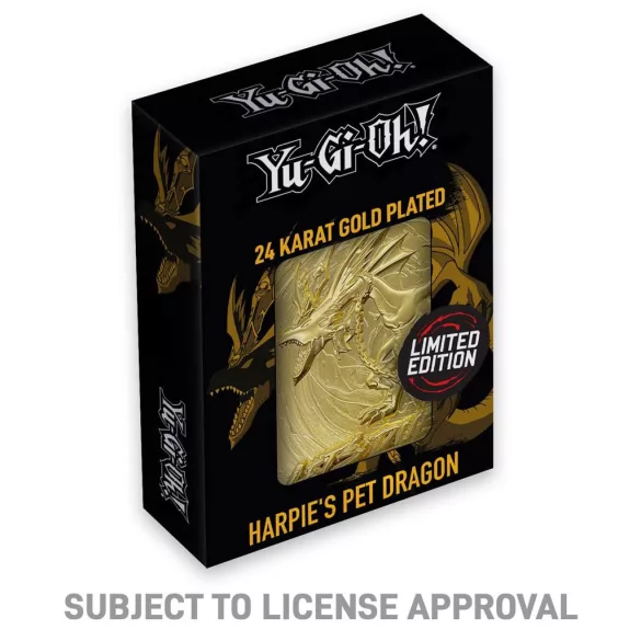 Yu-Gi-Oh! Limited Edition 24k Gold Plated Harpie's Pet Dragon Metal Card-KON-YGO79G