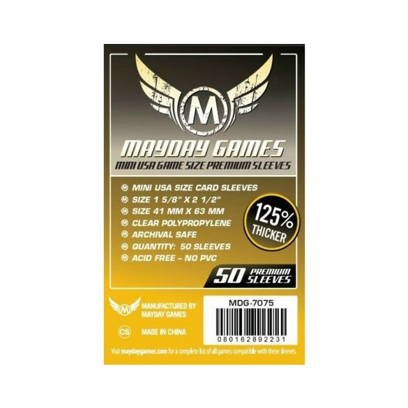 Mayday Premium Mini US kártyavédő (sleeve) - 41*63 mm (50 db/csomag)