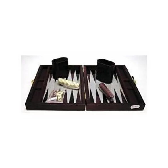 Backgammon 23x17 cm, barna műbőr - 604067