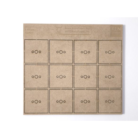 MDF alap - Négyzet  I40 - 12 db