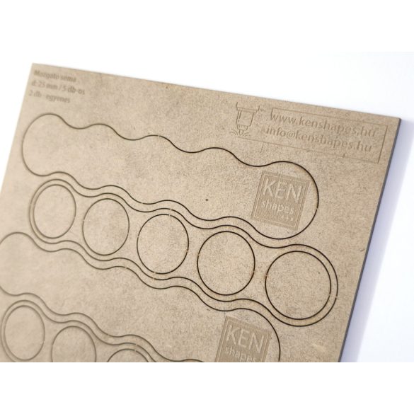 MDF Mozgató séma - Kör 5x d25 - 2 db egyenes