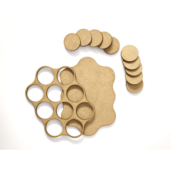 MDF Mozgató séma - Kör 10x d25 - 1 db felhő forma