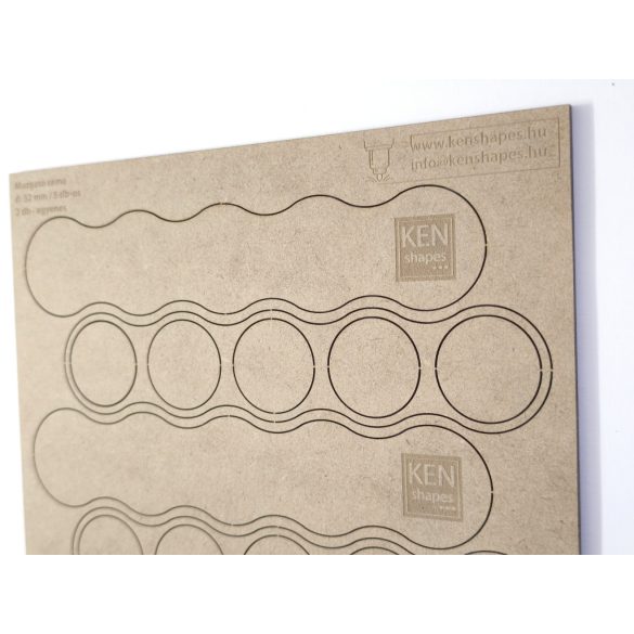 MDF Mozgató séma - Kör 5x d32 - 2 db egyenes