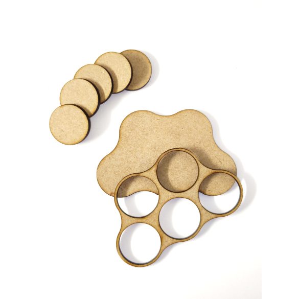 MDF Mozgató séma - Kör 5x d32 - 2 db felhő forma