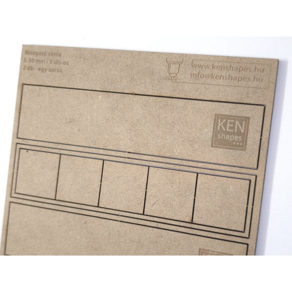 MDF Mozgató séma - Négyzet 5x I30 - 2 db egysoros forma