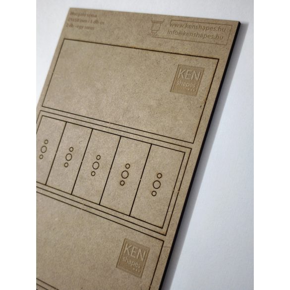 MDF Mozgató séma - Téglalap 5x 25x50 - 2 db egysoros forma