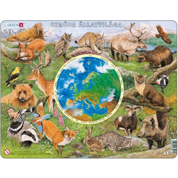 Larsen maxi puzzle 90 db-os Európa állatvilága