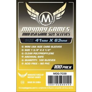 Kártyavédő tok - (100 db) - 41 mm x 63 mm - Mayday Games MDG-7075
