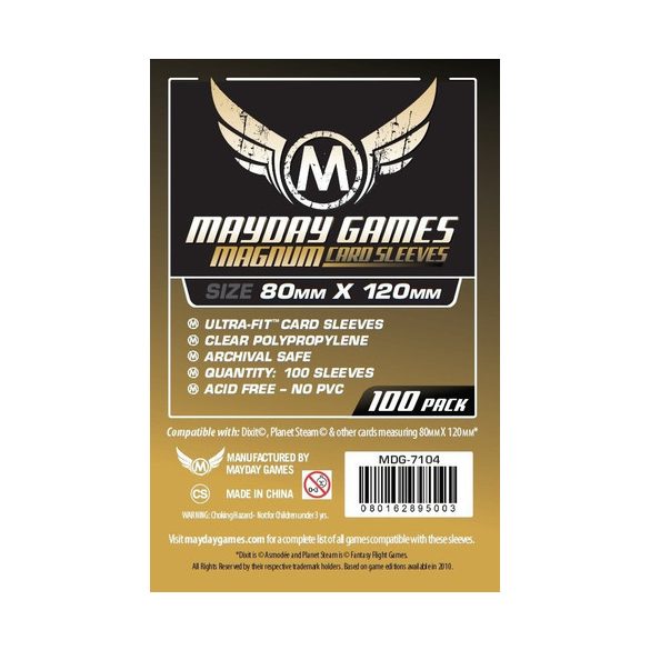 Kártyavédő tok - 80 x 120 mm - 100 darabos (Mayday - MDG-7146)