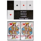 Kártya, francia kártya - 2x55 darabos (römi, 2x55 lap)
