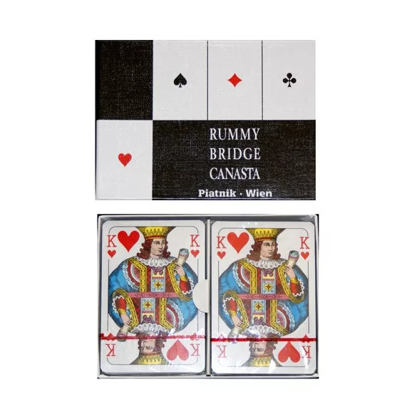 Kártya, francia kártya - 2x55 darabos (römi, 2x55 lap)