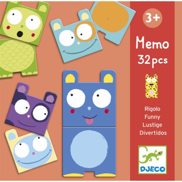 Djeco Memóriajáték - Vicces állatok - Funny animals memo