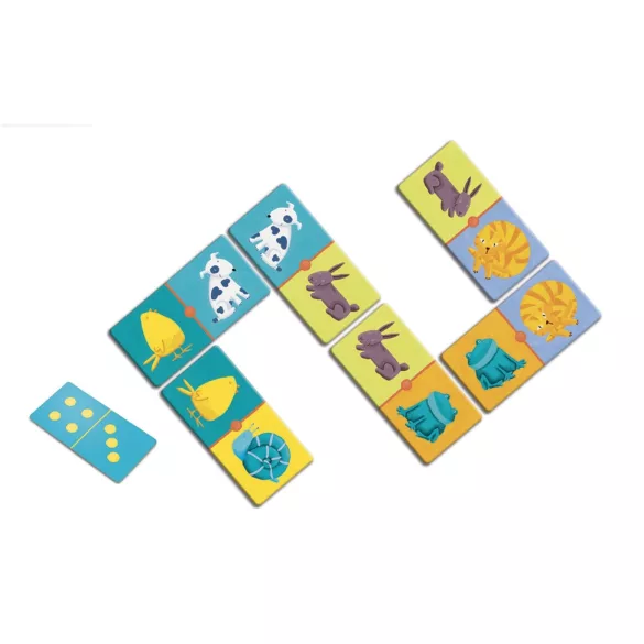 Djeco Domino - Színes állatok - Colour animals