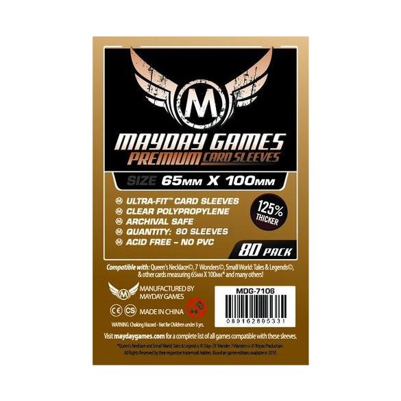 Kártyavédő tok - (80 db) - 65 mm x 100 mm - Mayday Games Prémium MDG-7106