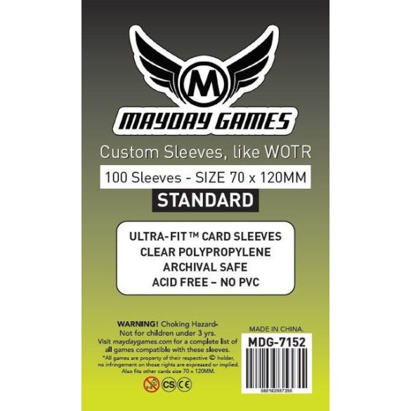 Kártyavédő tok - (100 db) - 70 x 120 mm - Mayday Games MDG-7152