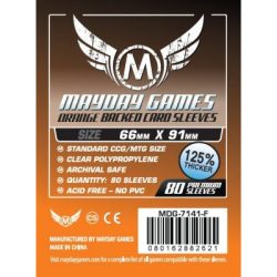   Kártyavédő tok - (80 db) Narancssárga - 66 mm x 91 mm - Mayday Games MDG-7141-F