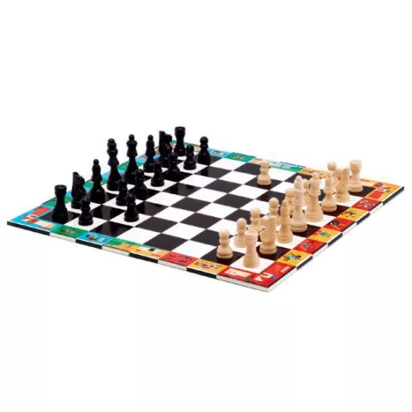 Djeco Chess Checkers sakk készlet gyerekeknek