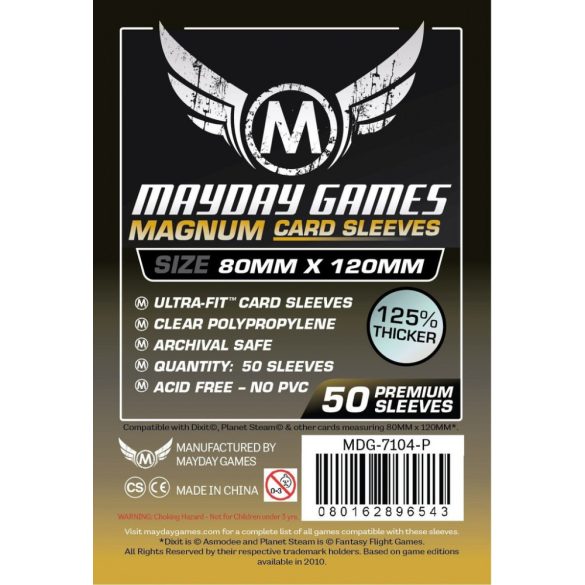 Kártyavédő tok - 80 x 120 mm - 50 darabos (Mayday - MDG-7146)