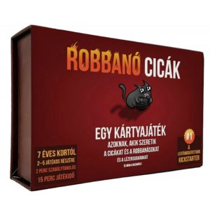 Robbanó cicák (Exploding Kittens - magyar nyelvű) BONTOTT társasjáték