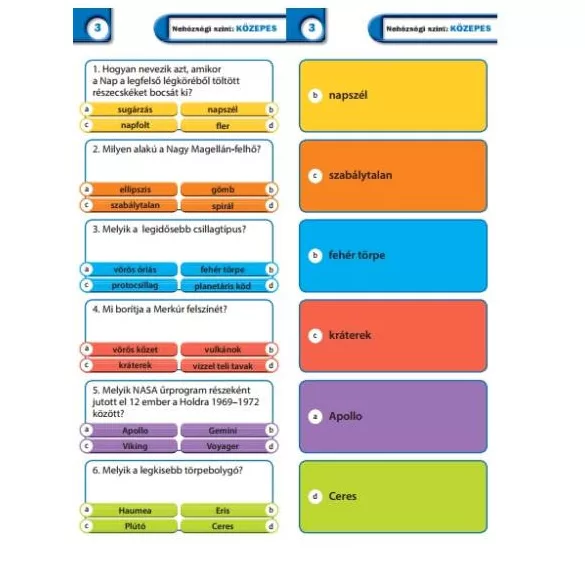 Agymenők 7 - 14 éveseknek, világűr