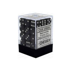   Chessex dobókocka szett - hat oldalú (12 mm) - fekete (36 db)