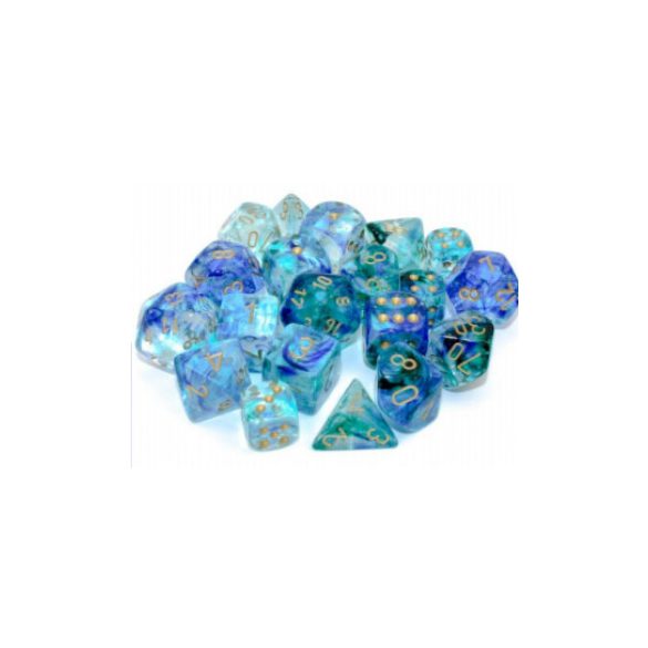 Chessex dobókocka szett - Óceán kék/arany (7 darabos)