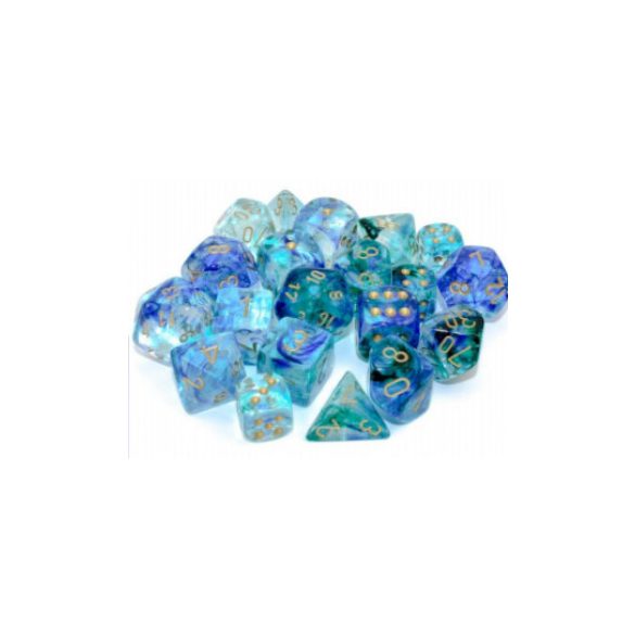 Dobókocka szett - 7 darabos - óceán kék/arany (Chessex)