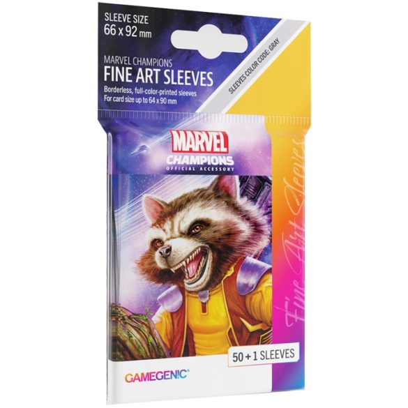 Kártyavédő tok - 66 x 92 mm - 51 darabos - rocket raccoon (Gamegenic - Marvel Champions FINE ART)