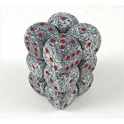 Dobókocka - hat oldalú - 12 darabos - granite (Chessex)