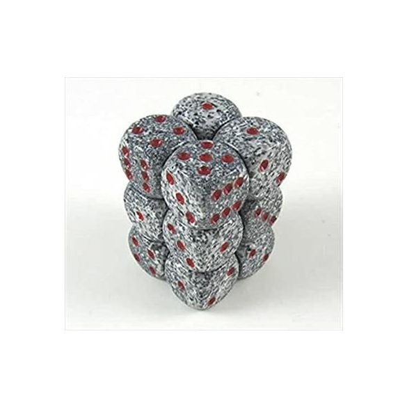 Dobókocka - hat oldalú - 12 darabos - granite (Chessex)