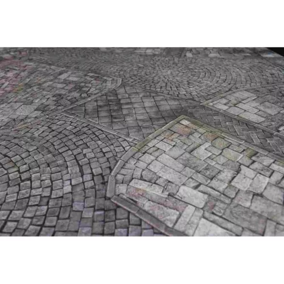 Kraken Wargames Gaming Mat - Cobblestone city 44"x60" 2.0