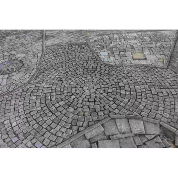 Kraken Wargames Gaming Mat - Cobblestone city 44"x60" 2.0