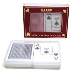   Kártya, francia kártya - 2x55 darabos - 100% plasztik (Lion - poker)