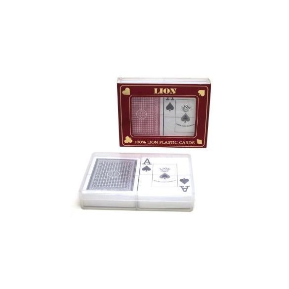 Kártya, francia kártya - 2x55 darabos - 100% plasztik (Lion - poker)
