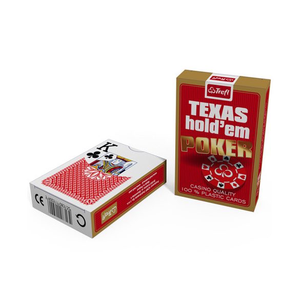 Kártya - Texas Hold'em 100% plaszik póker kártya (1*55 lap) - Piros