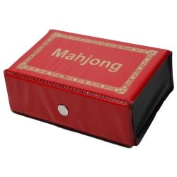 Mahjong piros műanyag dobozban