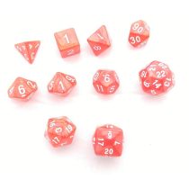Dobókocka szett - 10 darabos - lávapiros