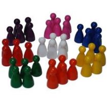 Társasjátékbábu - 12 x 24 mm - fekete (fa, 1gr)