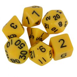 Dobókocka szett - 7 darabos - teli napsárga