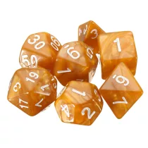 Dobókocka szett - 7 darabos - karamell márvány