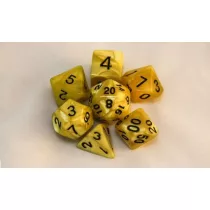Dobókocka szett - 7 darabos - márvány sárga