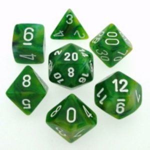 Dobókocka szett - 7 darabos - márványzöld