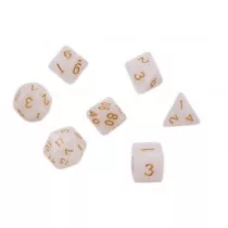Dobókocka szett - 7 darabos - márványfehér