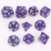 Dobókocka szett - 10 darabos - lila