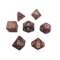 Dobókocka szett - 7 darabos - márványos barna