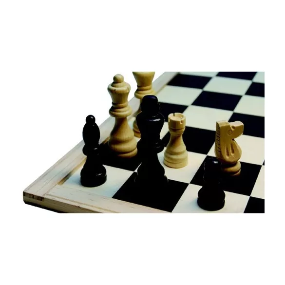 Sakkfigura készlet (fa, súlyozatlan, 77 mm)